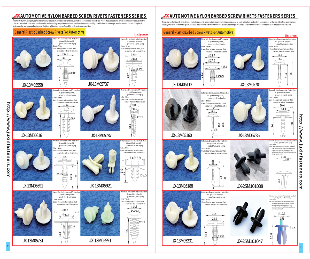 JX-13M05231 自動車用一般プラスチック有刺ねじリベット