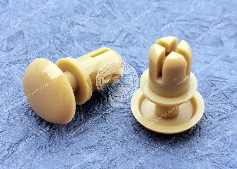 ナイロンリベットのサイズチャートと穴ガイド